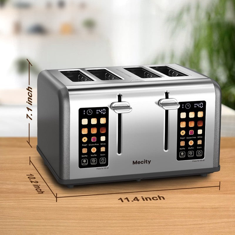 4-Slice Touchscreen Toaster Stainless Steel 6 Browning Wide Slots Gray7