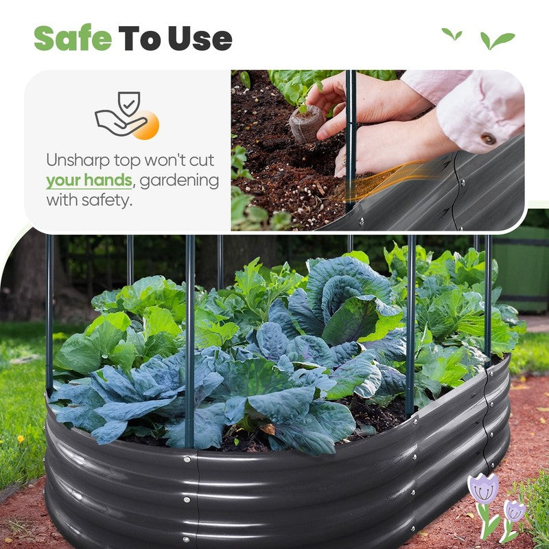 4X3X1 Ft Raised Garden Bed with Cover Galvanized Steel Metal Planter Garden Box 1