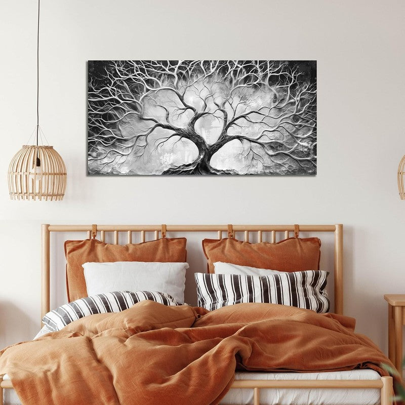 Modern Black and White Tree Wall Art for Living Room or Bedroom 20" X 40"1