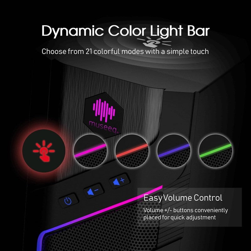 W 206RE RGB Gaming Speakers Bluetooth USB PC Stereo 21 LED Modes3
