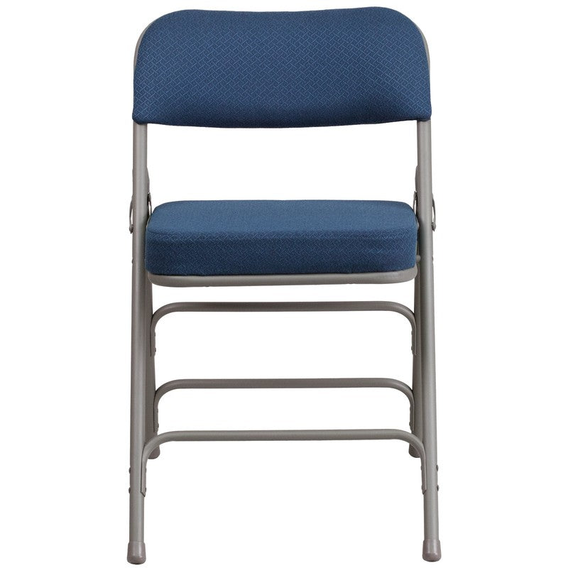 2 Pack HERCULES Series Premium Curved Folding Chairs Navy Fabric6