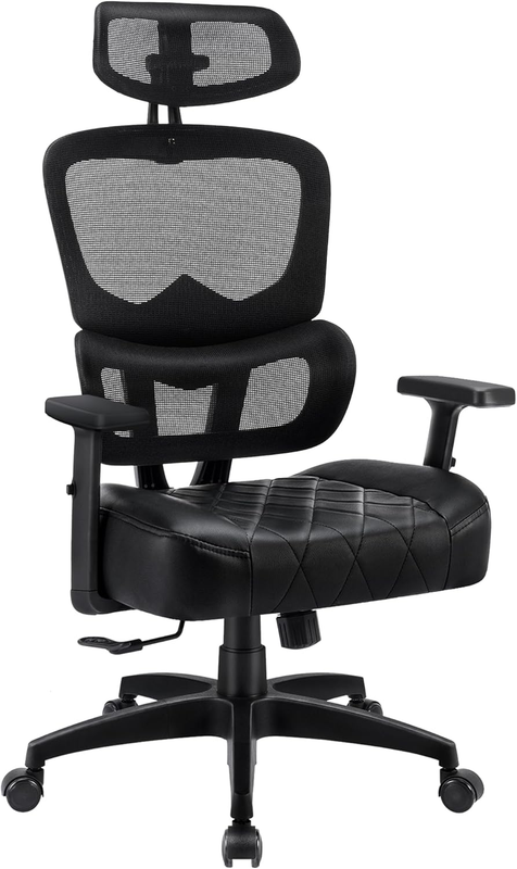 Ergonomic High Back Mesh Office Chair with Adjustable Headrest & Lumbar Support0
