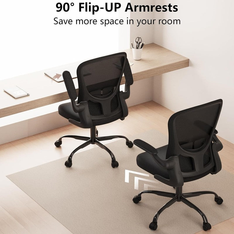 Ergonomic Mesh Office Chair Adjustable Height Flip Up Arms Lumbar Swivel2
