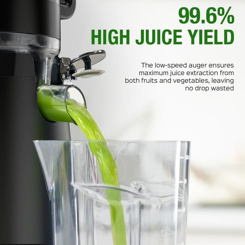 Cold Press Juicer Extra Large 5.3" Chute High Yield Easy Clean BPA Free Black3