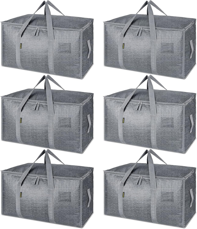 Oversized 6 Pack Moving Bags with Reinforced Handles   Heavy Duty Storage Tote10