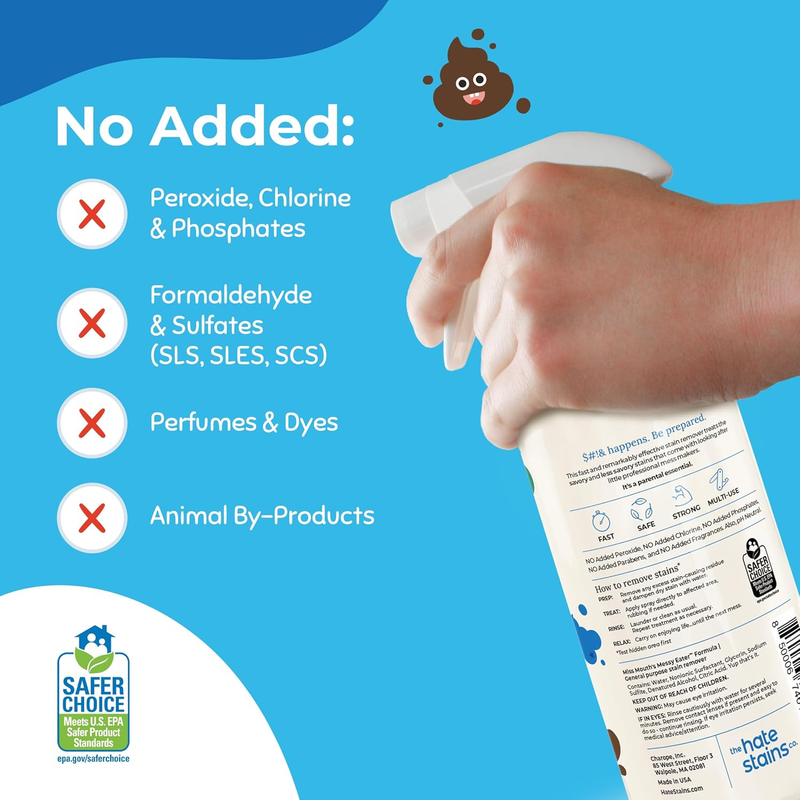 Messy Eater Stain Treater Spray 16oz Baby Fabric Food Grease Remover4