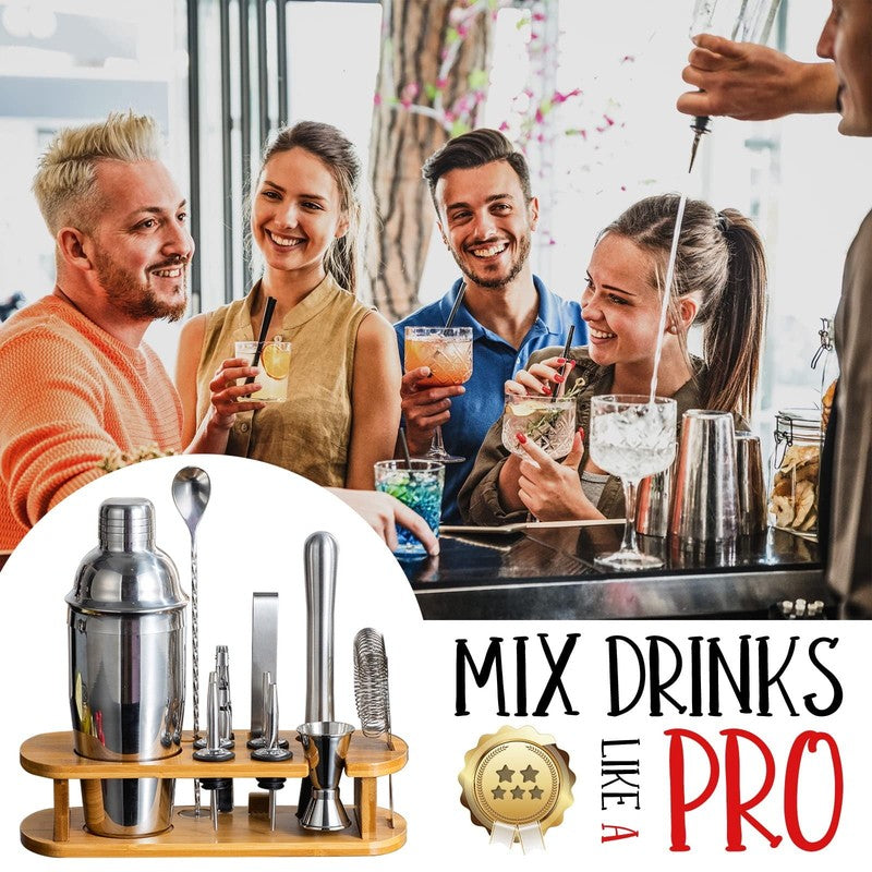 Cocktail Shaker Set Bartender Kit with Stand Bar Tool Set Drink Mixer Set Barten4