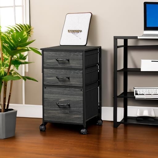 Mobile File Cabinet, Rolling Printer Stand with 3 Drawers, Fabric Vertical Filin5
