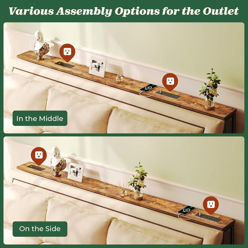 78.8 Inch Narrow Console Table with Outlet, Sofa Table Set of 2, behind Couch Ta4