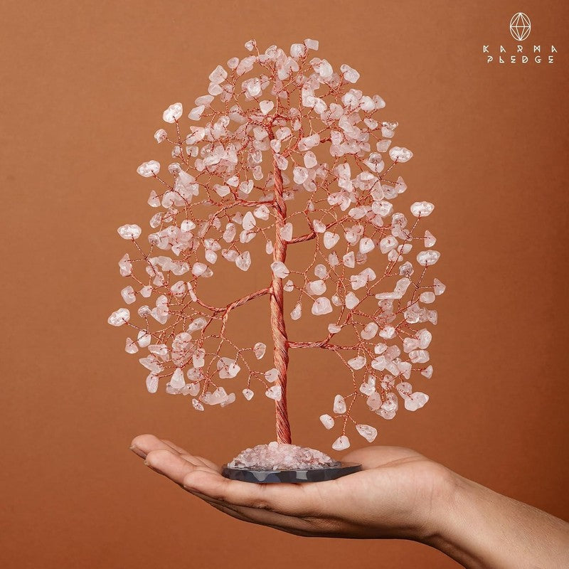 Rose Quartz Chakra Crystal Tree Feng Shui Decor Positive Energy Good Luck Gift6