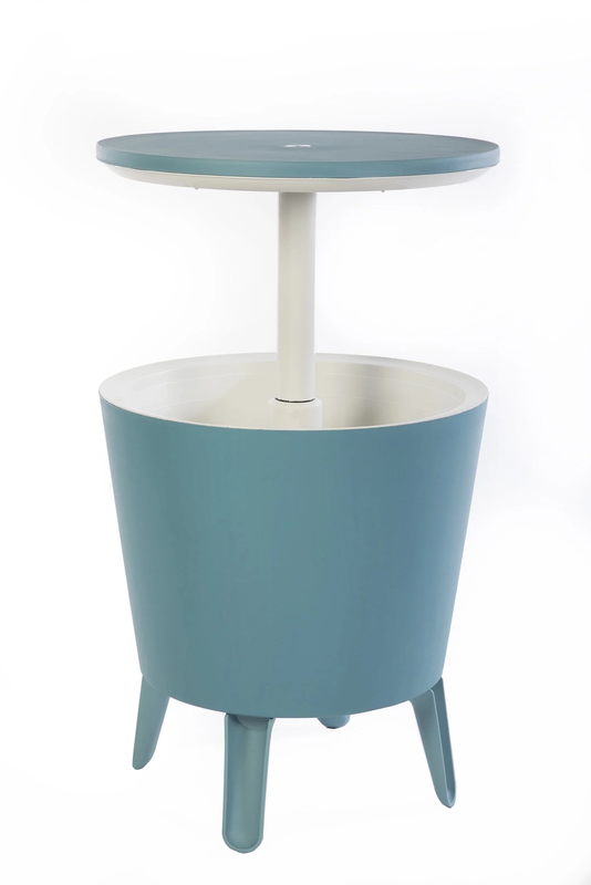 Modern 2-in-1 Cooler & Side Table Outdoor Patio Bar Teal0