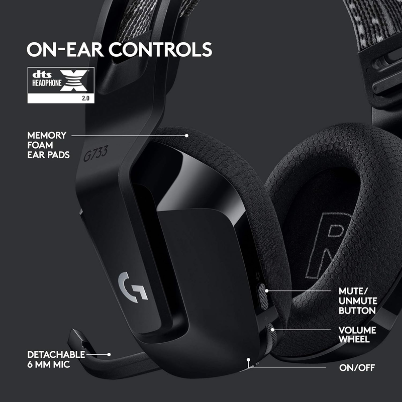 733 Lightspeed Wireless Gaming Headset, Suspension Headband, Lightsync RGB, Blue4
