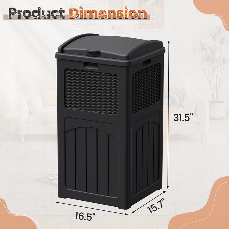 Durable 36 Gallon Plastic Kitchen Trash Can - Set of 2 for Home Use6