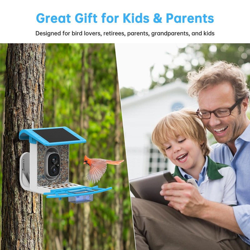 Smart Bird Feeder with Camera: Solar Powered Birdhouse with AI Recognition, Wire4