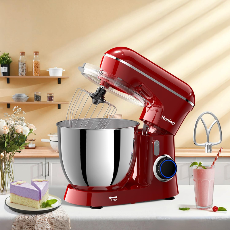 6.5QT Stand Mixer 10 Speed Tilt Head Kitchen Mixer Red Baking Tool5