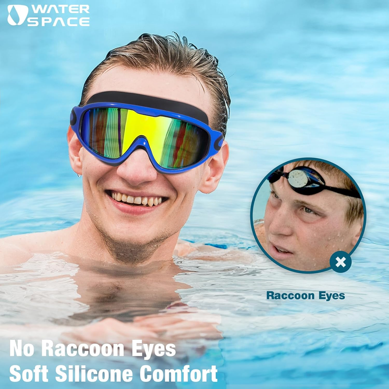 Men Women Swim Goggles 2 Pack Anti Fog 180° Wide View Pool Swim Gear1