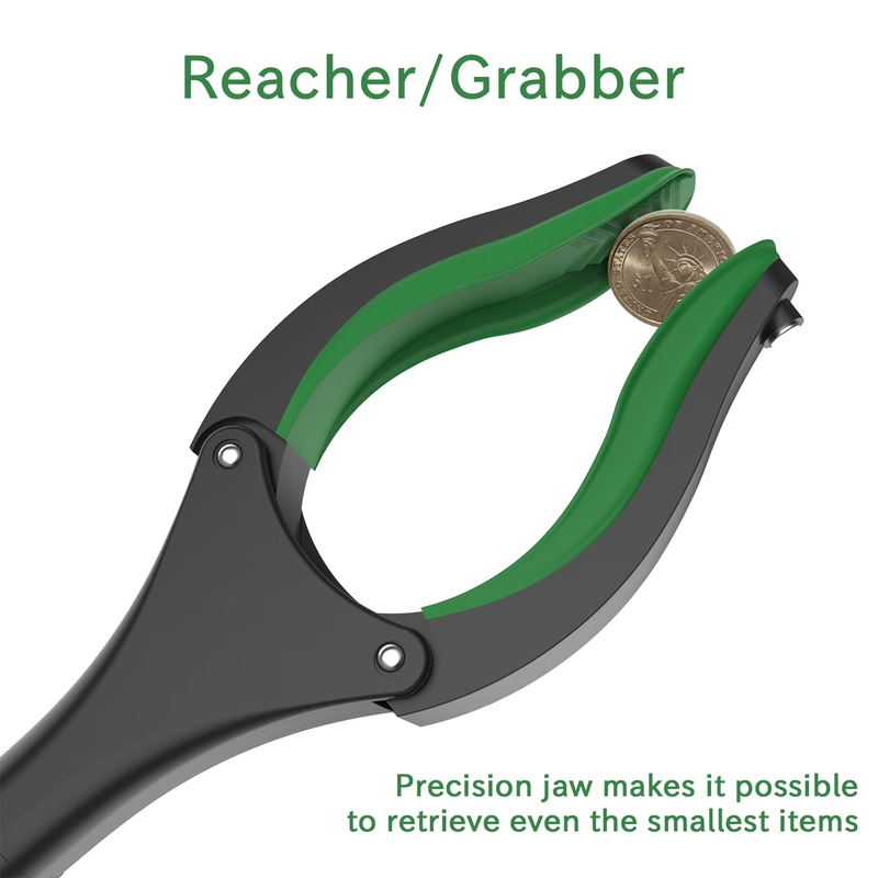 32in Reacher Grabber Tool Trash Claw Aluminum Pickup Assist Green3