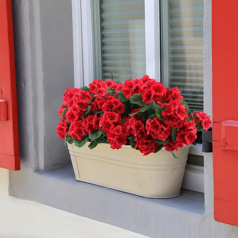 6 Pcs Artificial Geranium Flowers for Outdoors Geranium Silk Red Flower Outdoor 5