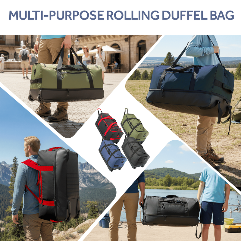 30in Rolling Duffle Bag Expandable 100-120L Waterproof Heavy Duty8