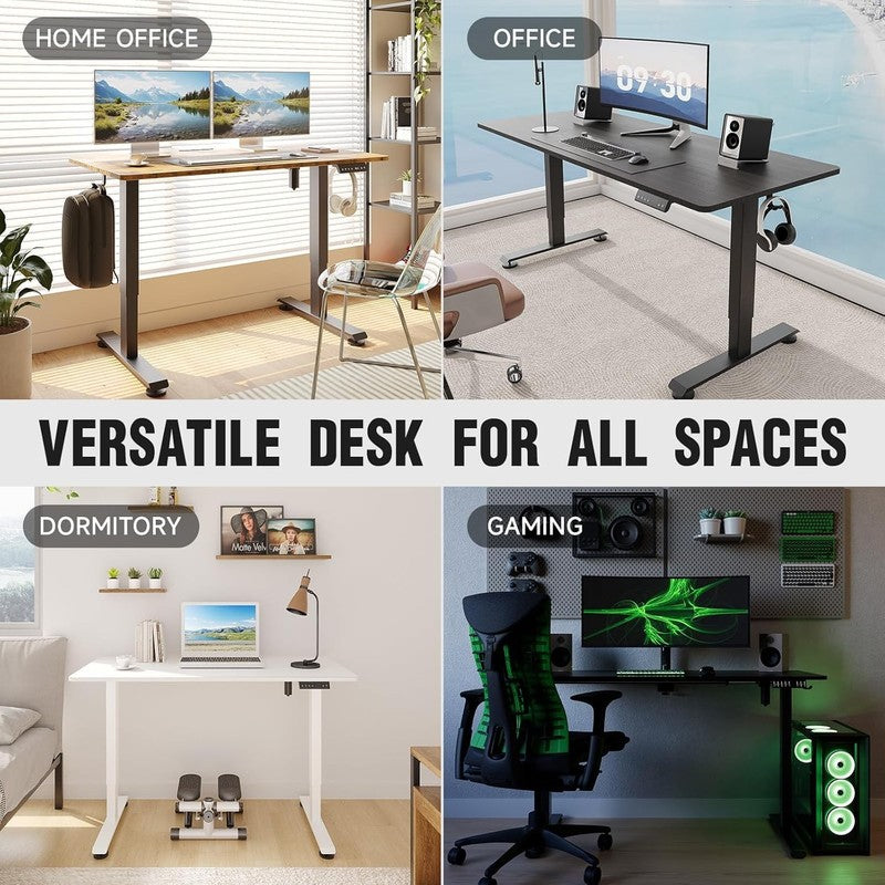 47.2" Electric Standing Desk Sit Stand Wood Top Home Office White6