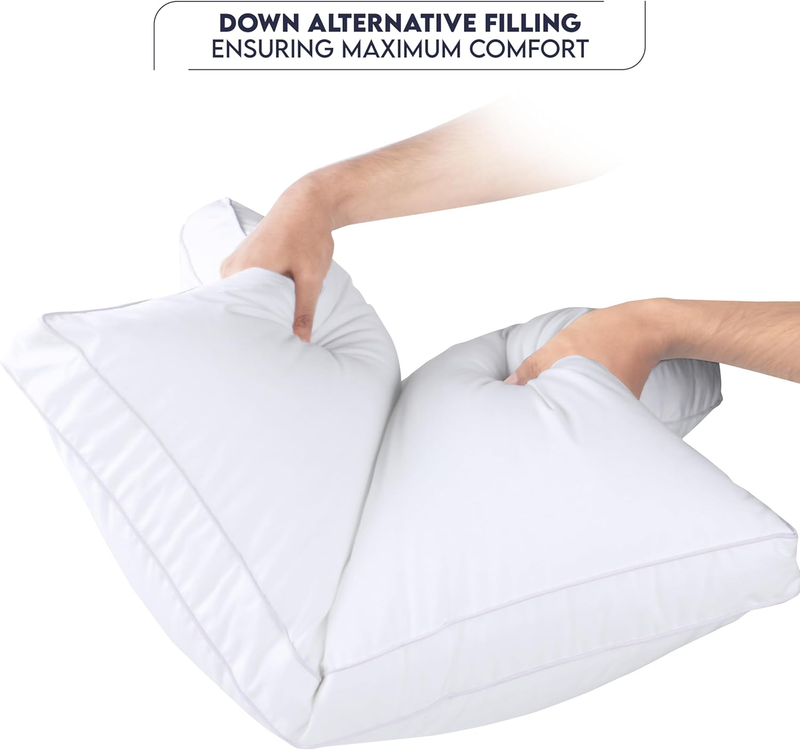 Bed Pillows for Sleeping Queen Size (White), Set of 4, Soft & Fluffy Pillow with6