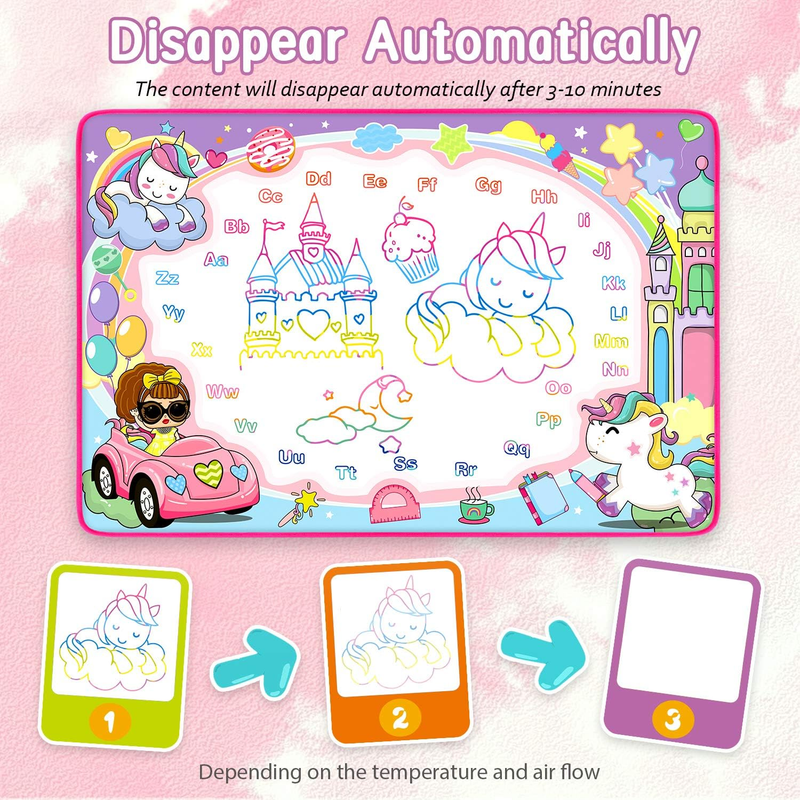 Water Doodle Mat Kids Drawing Painting Toy Magic Pen Educational Mat4