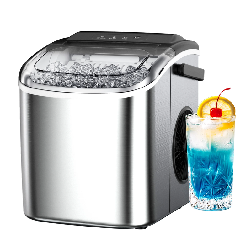 Countertop Ice Maker Machine 9 Bullet Ice 6Min One Button AutoCleaning 26Lbs/24H0