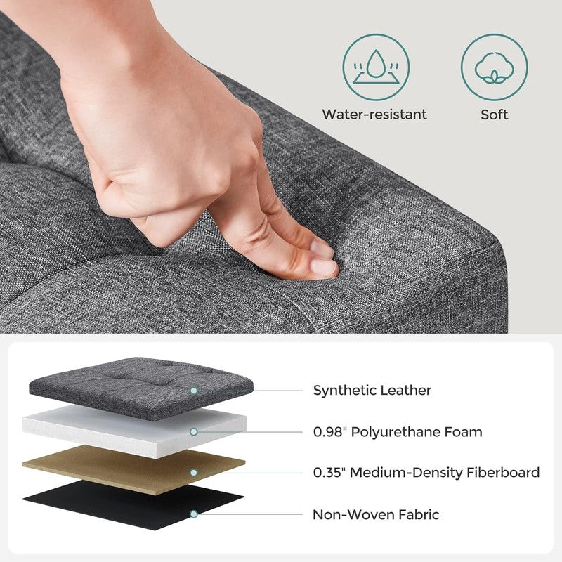 43'' Foldable Storage Ottoman Bench Flip Lid Entryway Living Room Dark Gray6