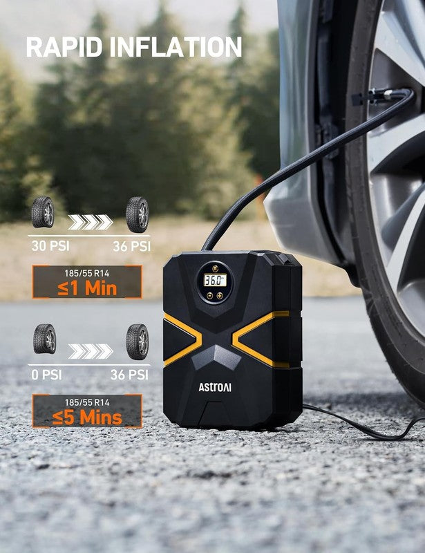 S1 Portable Tire Inflator 12V DC, Digital Air Pump with Auto Shutoff, 150 PSI3