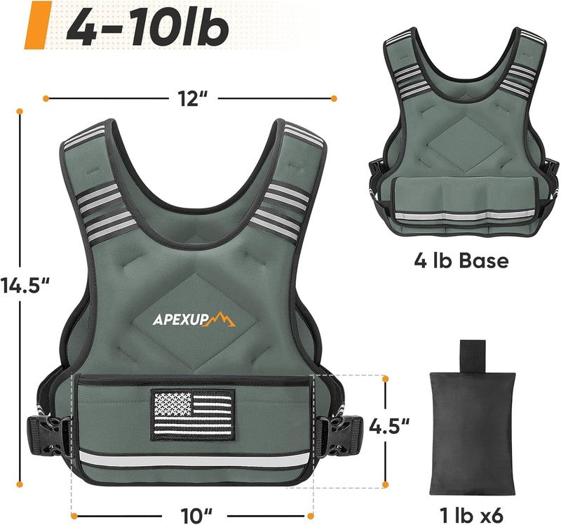 Adjustable Weighted Vest 4 10lb Strength Training Running Walking Unisex4