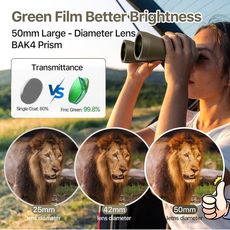 20x50 High Power Binoculars for Adults BAK4 FMC Bird Watching Hunting Hiking Mud3