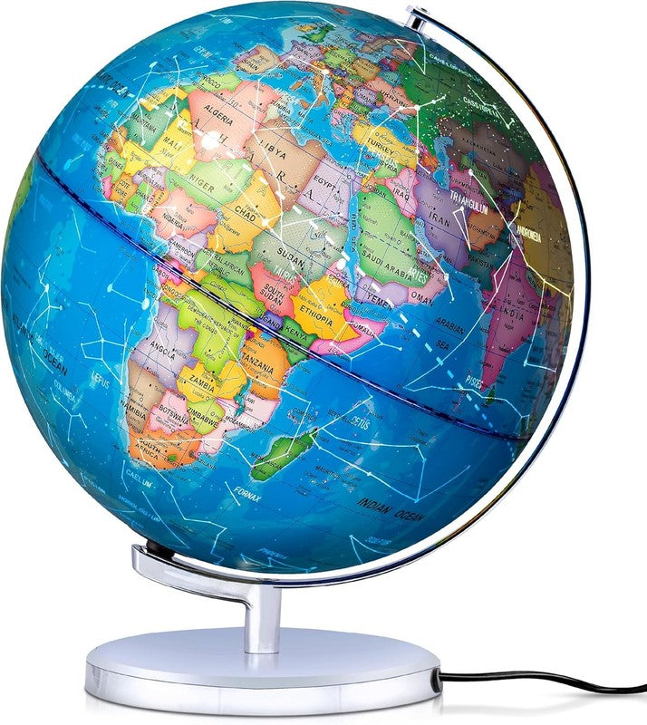 9in Illuminated Kids World Globe STEM Flags Card Game LED Night Light8