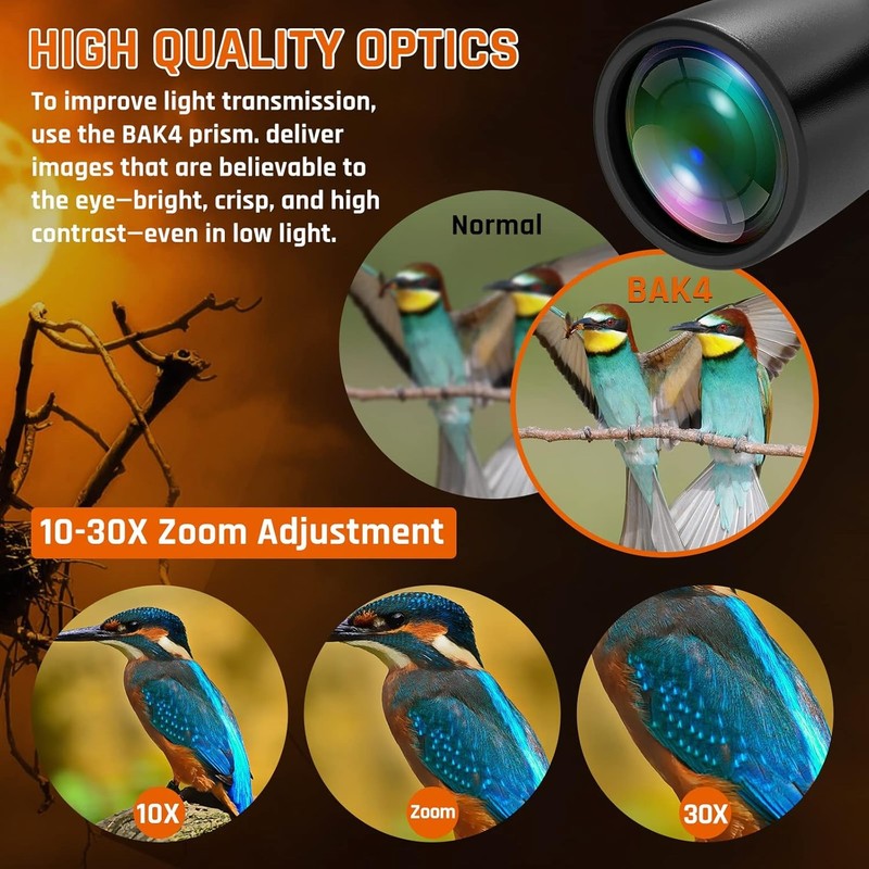 High Powered 10 30X50 Zoom Binoculars for Bird Watching & Hunting, Clear Vision3
