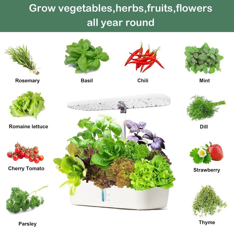 12 Pod Hydroponics Growing System Indoor Herb Garden Kit w/ Grow Light Timer5