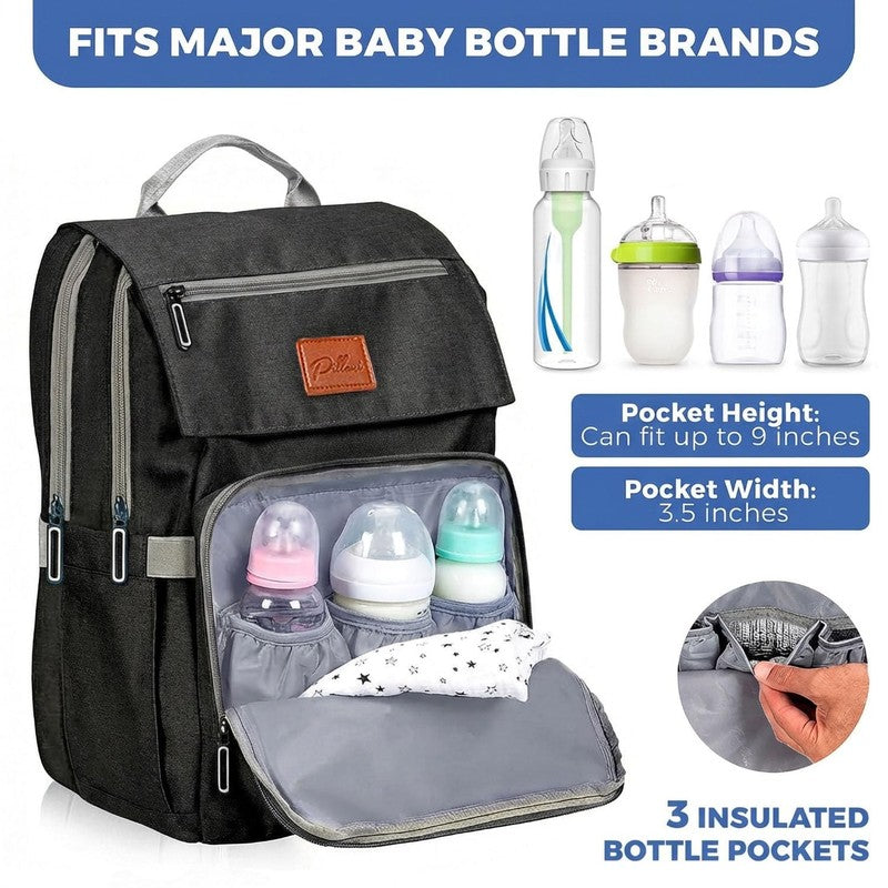 Baby Diaper Bag Backpack Large Waterproof Travel Bag w/ Changing Pad Unisex (77)4