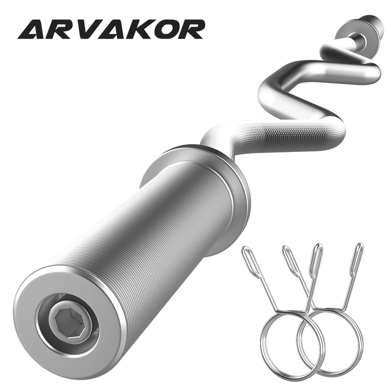 48" EZ Curl Barbell   Chrome Weightlifting Bar, 440lb Capacity, Silver Finish9