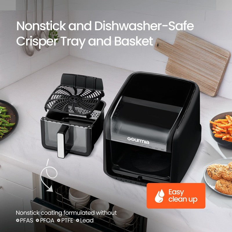 7QT Digital Air Fryer Panoramic View Window 12 Preset Touch Screen Cooker Black4