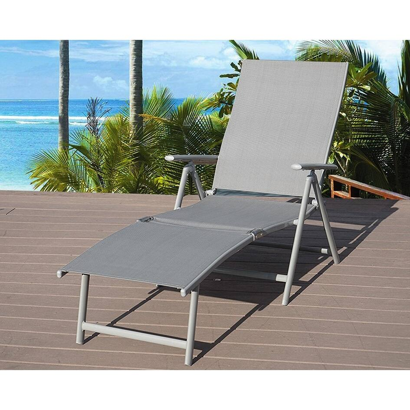 Adjustable Cozy Aluminum Folding Chaise Lounge Chair for Beach & Pool0