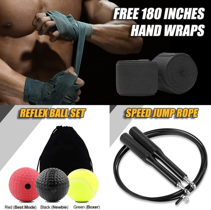 4Ft PU Punching Bag for Adults w 12oz Gloves MMA Kickboxing Training Unfilled5