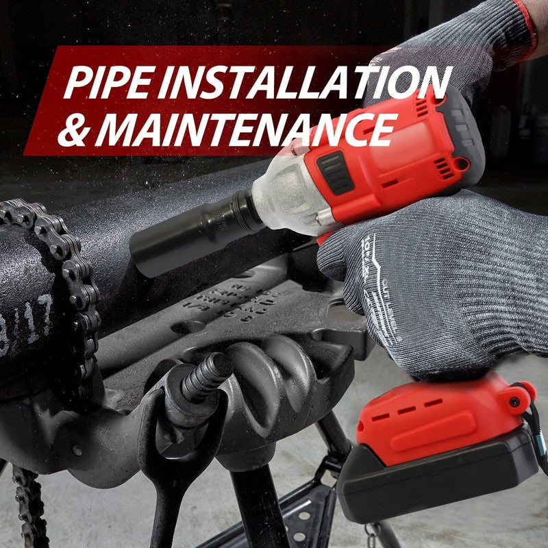 Baokaler Cordless Impact Wrench 1/2 Inch 740 Ft-Lbs Brushless with 2 Batteries F4
