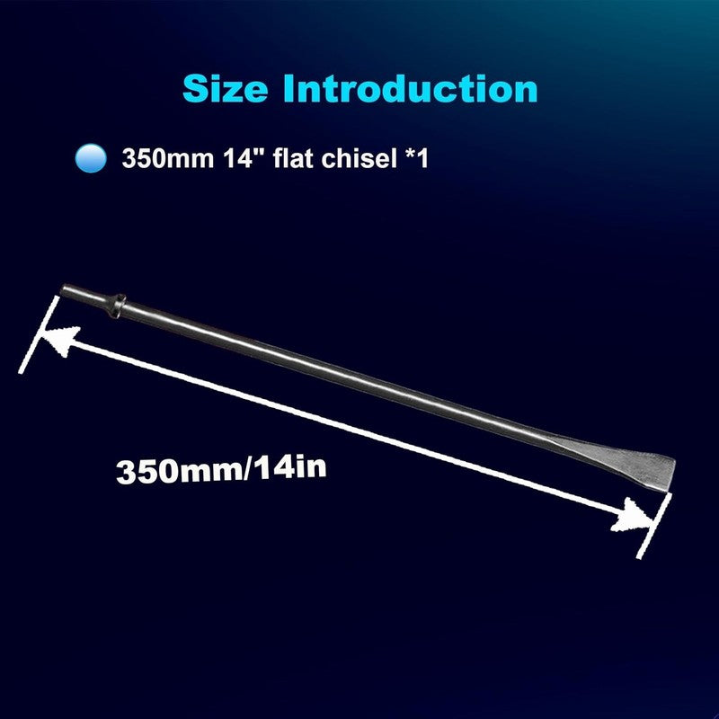14" Pneumatic Hammer Chisel for Concrete & Tile - Flat Scraper 350mm2