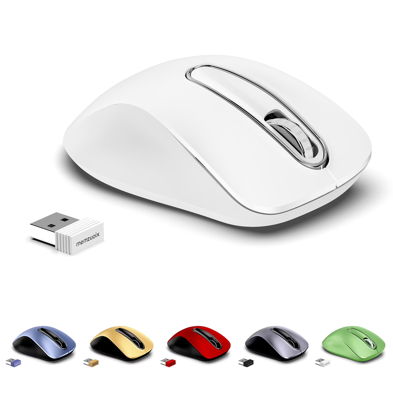 Wireless Optical Mouse 1400 DPI 5 Button Cordless USB Nano Receiver White0