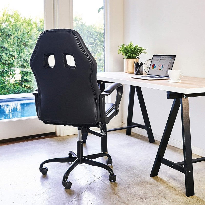 Ergonomic Gaming Desk Chair with Lumbar Support   PU Leather, Black6