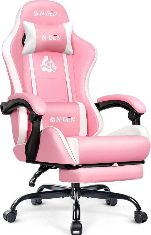 Video Gaming Chair with t High Back Recliner Adjustable Pink Leather Desk Chair11