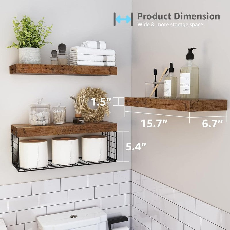 Bathroom Shelves over Toilet - Wall Mounted Floating Shelves Storage2