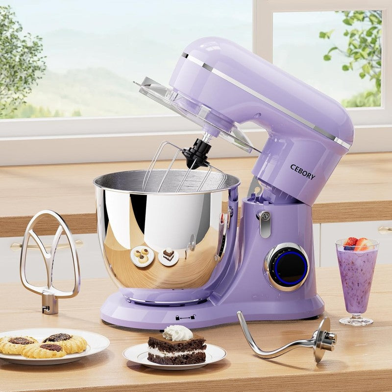 3-in-1 Stand Mixer 6.5QT 660W 10-Speed w/ Dough Hook Whisk Beater4