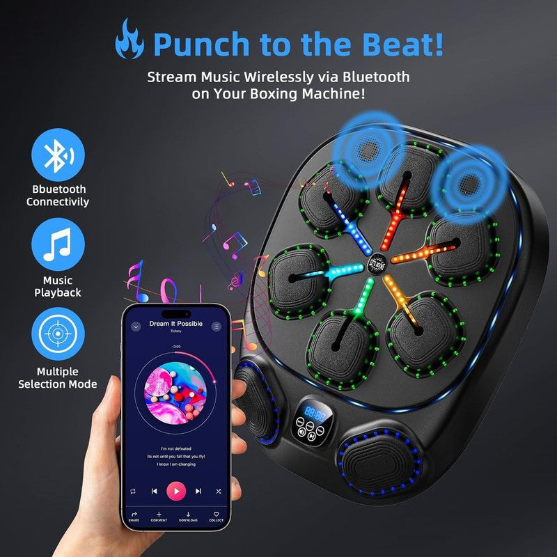Music Boxing Machine with LED Lights & Bluetooth Speaker – Interactive Punching 3