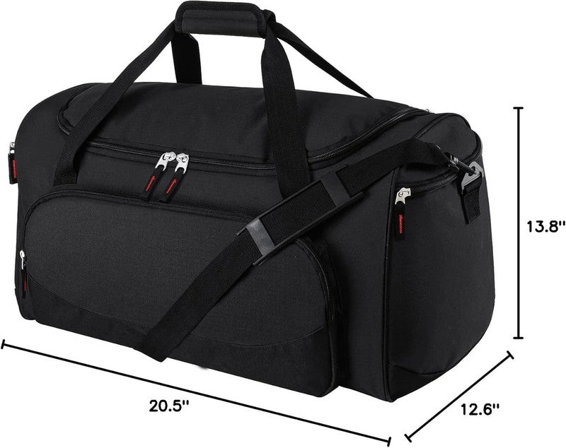 55L Large Gym Duffle Bag for Men Black Durable Travel Workout Sports6