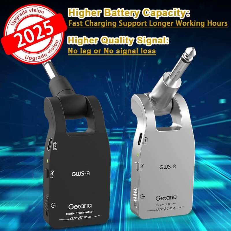 2.4GHz Wireless Guitar System Rechargeable Transmitter Receiver for Guitar/Bass1