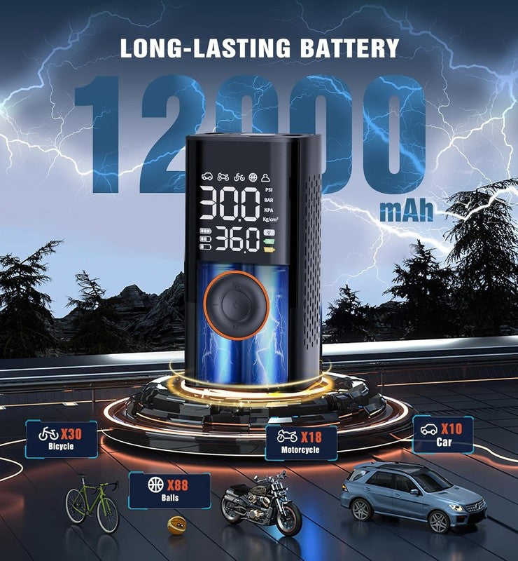 Portable Cordless Tire Inflator with Digital Gauge, 150PSI Fast Inflation1